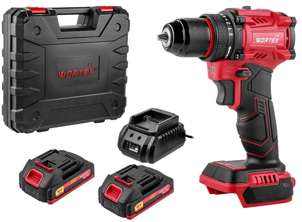 

Дрель-шуруповерт Wortex LX BD 1815-1 Li ALL1 XLT 1333697 (с 2-мя АКБ, кейс)
