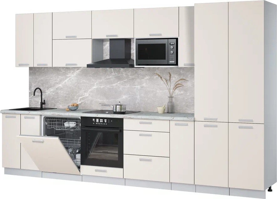 

Готовая кухня Интерлиния Мила Лайт 3.5-ПМ2 (персидский жемчуг/персидский жемчуг/серый каспий)