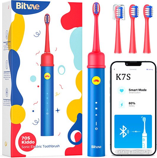 Электрическая зубная щетка Bitvae Smart K7S Kids Electric Toothbrush (синий/красный)