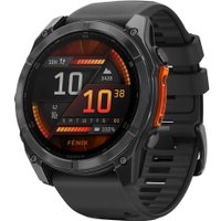 Умные часы Garmin Fenix 8 51мм (серый, черный силиконовый ремешок)