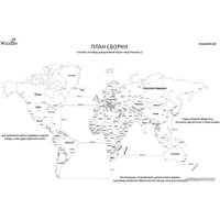 Пазл Woodary Карта мира L 3145 (3 уровня, natural)