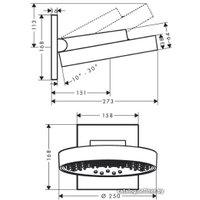 Верхний душ Hansgrohe Rainfinity 250 3jet EcoSmart 26233700 (белый матовый)