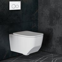 Унитаз подвесной Roxen Boro One Rimless 6 в 1 StounFix Dual Fresh 506177 (кнопка: белый глянец)