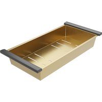Кухонная мойка Roxen Simple 560220-60G-V золото/текстурная PVD покрытие (с коландером и дозатором)