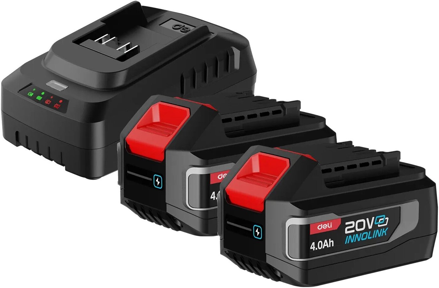 Аккумулятор с зарядным устройством Deli EDE-CM20A4E (20В/2x4 Ah + 20В)
