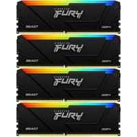 Оперативная память Kingston FURY Beast RGB 4x32ГБ DDR4 3600 МГц KF436C18BB2AK4/128