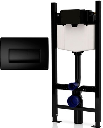 Инсталляция для унитаза Amo Norma Block H1140, 90/90 механическая с панелью смыва Garda (черный матовый)