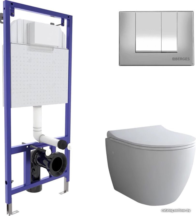 Унитаз подвесной Berges Wasserhaus Okus + Toma Slim SO + Novum525 + S3 043267