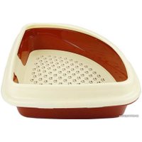 Туалет-лоток Dogman Триплекс угловой (коричневый/бежевый)