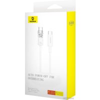 Кабель Baseus Explorer Series Fast Charging Cable Auto Power-Off For Overheating 100W USB Type-C - USB Type-C (1 м, белый)