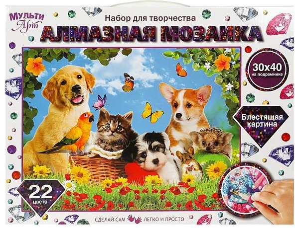 

Алмазная мозаика MultiArt Животные AM30X40-KOL