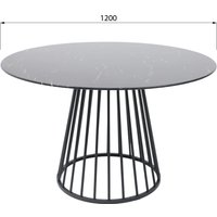 Кухонный стол AksHome Goto 120x75 (черный мрамор/черный)