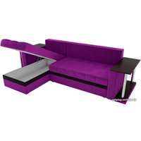 Угловой диван Craftmebel Атланта М угловой 2 стола (боннель, левый, фиолетовый вельвет)