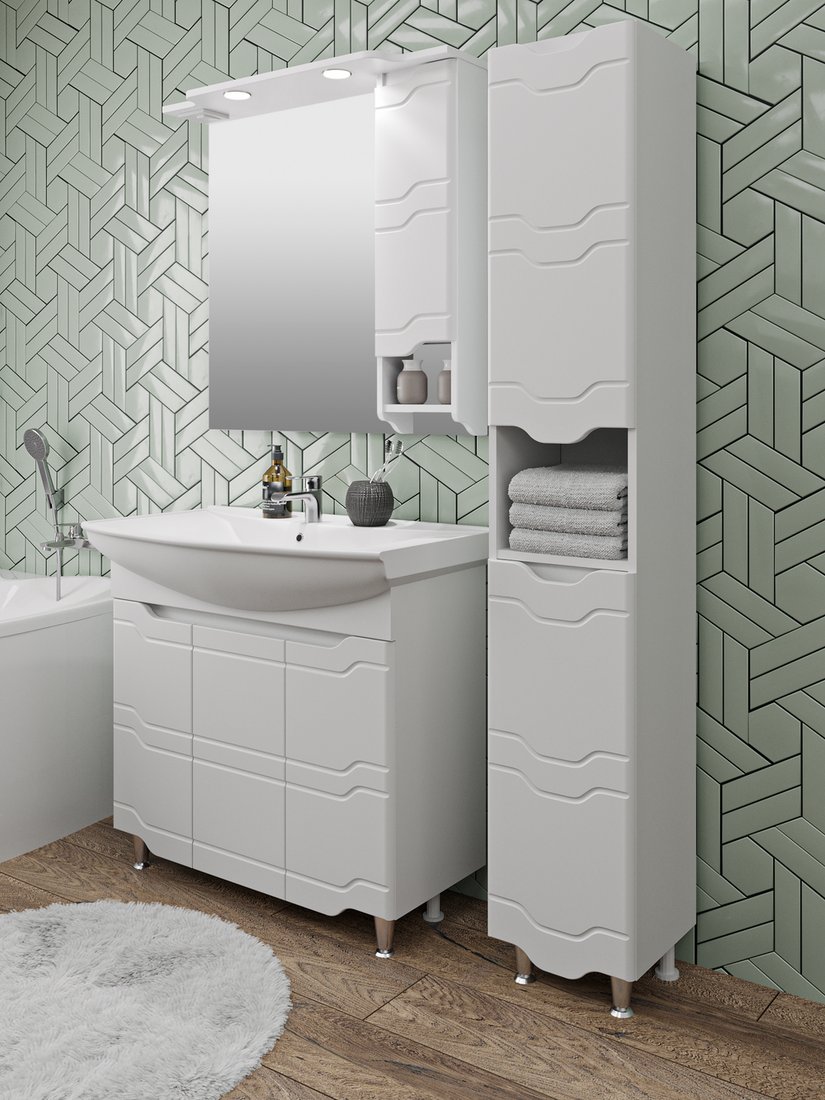 

Runo Тумба с умывальником Runo Стиль 85 + Стиль 85 (напольная)