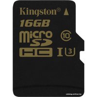 Карта памяти Kingston Gold microSDHC Class U3 UHS-I 16GB +адаптер [SDCG/16GB]