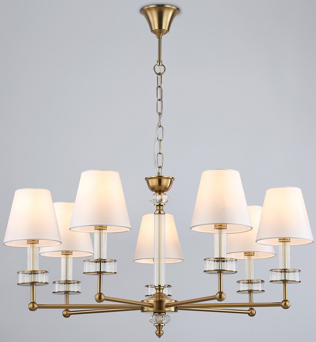 Подвесная люстра Ambrella light LH71023/7 BS/WH (латунь/белый)
