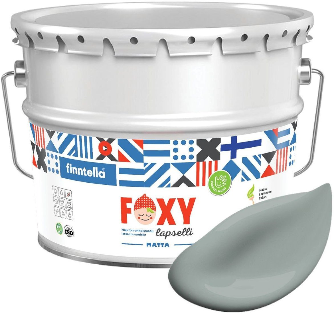 

Краска Finntella Foxy Lapselli Matte Vesi F-50-1-9-FL277 9 л (зеленый, серый)