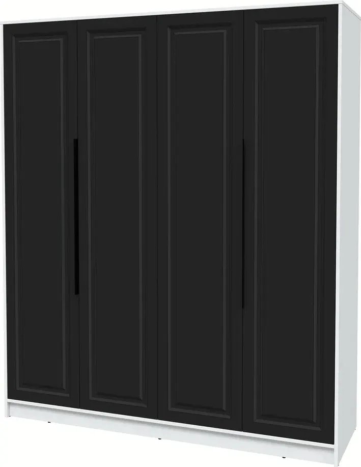 

Шкаф распашной Интерлиния Концепт КТ-Ш4 Деко (белый платинум/черный)