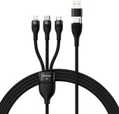 CASS030101 USB-C/A - USB-C, microUSB, Lightning (1.2 м, черный)