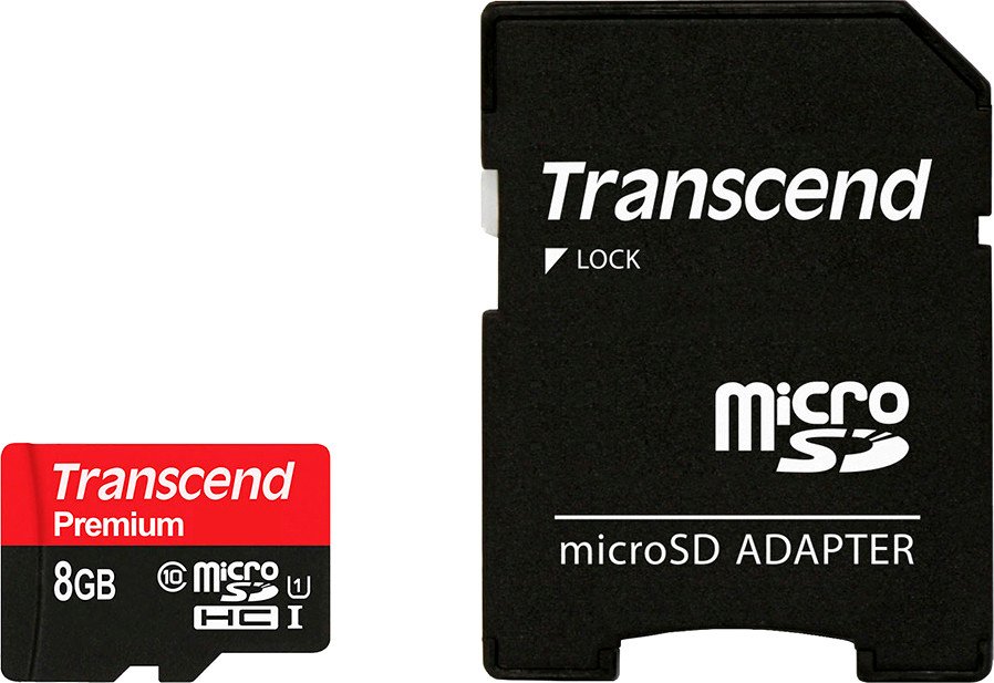 

Карта памяти Transcend microSDHC Class 10 UHS-I 8GB + адаптер (TS8GUSDU1)
