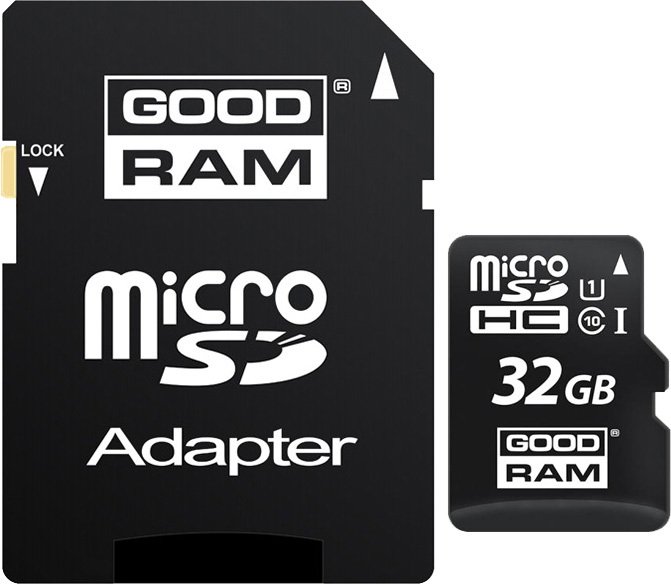 

Карта памяти GOODRAM microSDHC (Class 10) UHS-I 32GB + адаптер [M1AA-0320R11]