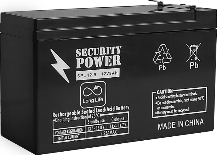 

Аккумулятор для ИБП Security Power SPL 12-9 F2 (12В/9 А·ч)