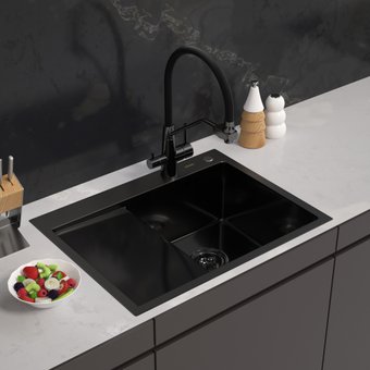 Кухонная мойка ARFEKA ECO AR 650*500 R BLACK PVD NANO