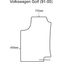 Коврик для салона авто Alicosta VW Golf 91-00 (водитель, ЭВА ромб, черный)