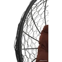 Кресло M-Group Кокос на подставке 11590405 (черный ротанг/коричневая подушка)