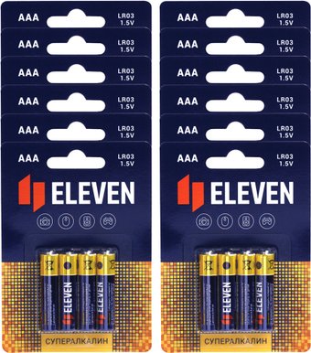 Батарейка Eleven Super AAA LR03 алкалиновые BC4 (12x4 шт)