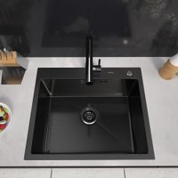 Кухонная мойка ARFEKA Eco AR 600*500 Black PVD Nano Decor Millet Grains