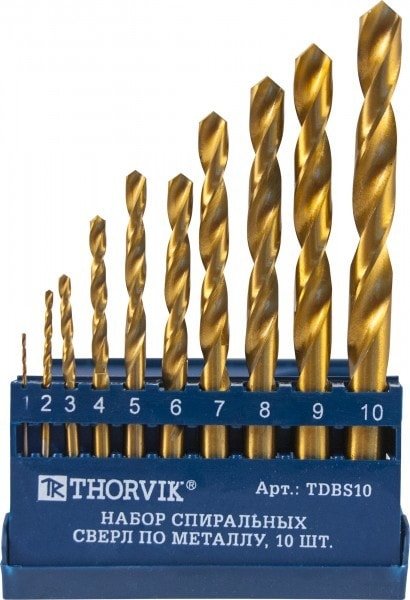 

Набор сверл Thorvik TDBS10 (10 предметов)