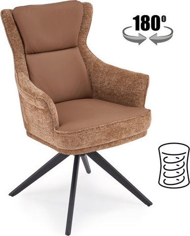 Стул с подлокотниками Halmar K611 (коричневый/черный)