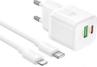 

Сетевое зарядное Hoco N65 Lightning (белый)