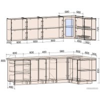 Готовая кухня Интерлиния Мила Матте 1.5x2.6 А правая (белый/белый/кастилло темный)