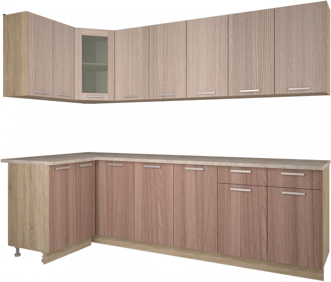 

Готовая кухня Интерлиния Мила 12x26 (ясень светлый/ясень темный)