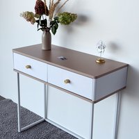 Туалетный столик без зеркала Shtabe Royal 5311 эко (макиато/белый/р.золото)