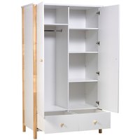 Шкаф распашной Polini Kids Simple двухсекционный с ящиками 0002770.31 (белый/натуральный)