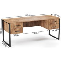 Стол Soma Slava 180x66 (дуб крафт золотой/черный)