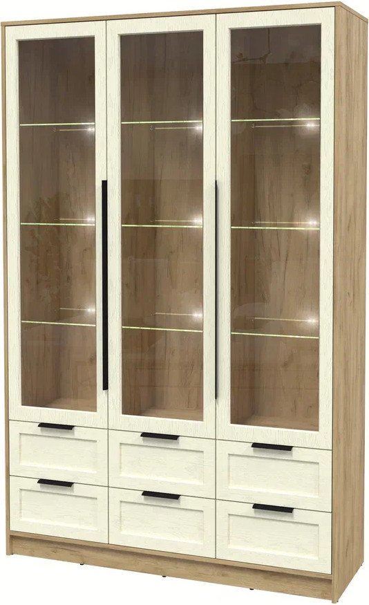 

Шкаф-витрина Интерлиния Концепт Тренд КТ-ШВ3 с подсветкой (дуб золотой/дуб снежный)