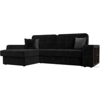 Угловой диван Лига диванов Брюссель левый 110654L (велюр черный)