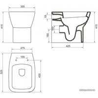 Унитаз приставной BelBagno Lago BB128CB (без сиденья)