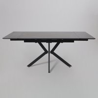 Кухонный стол Lepremo AV 2111 МДФ+керамика раздвижной 1200-1800x800 (черный матовый Shakespeare/черный)