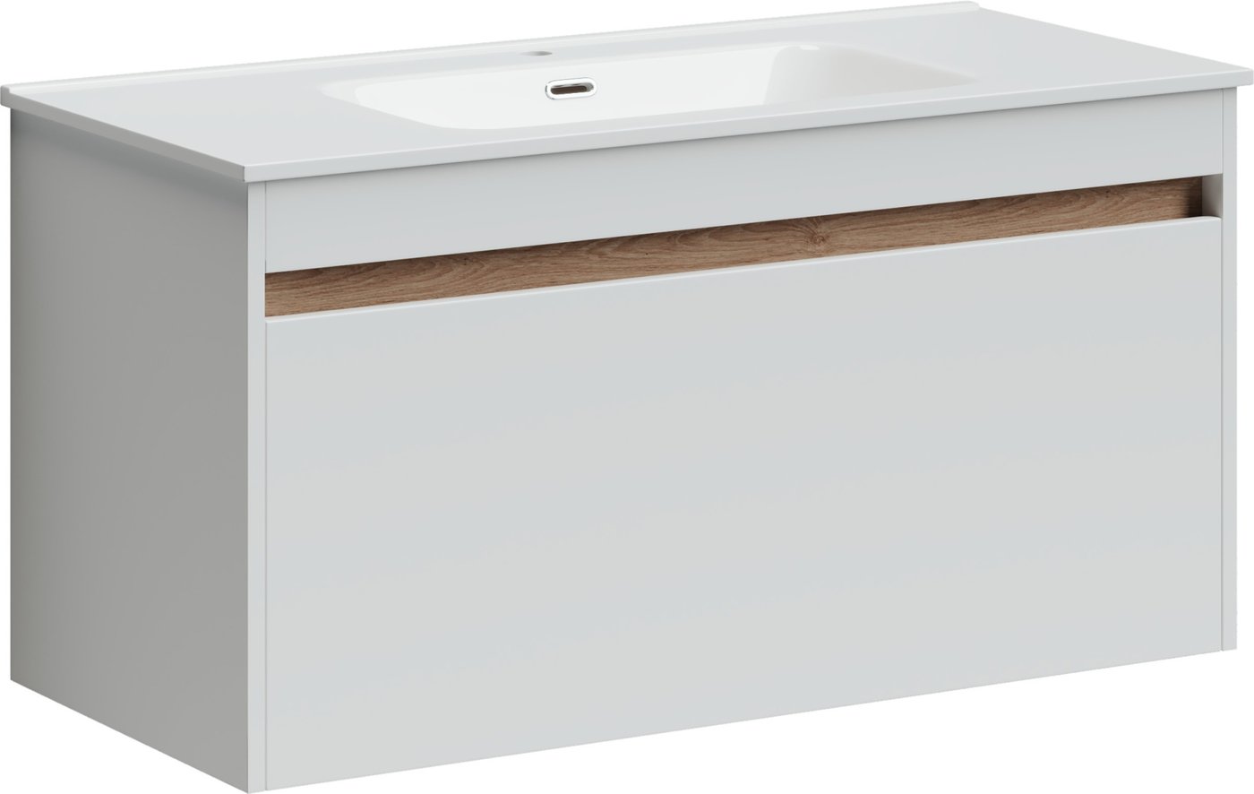 

Sancos Тумба под умывальник Smart SM100W (белый глянец)