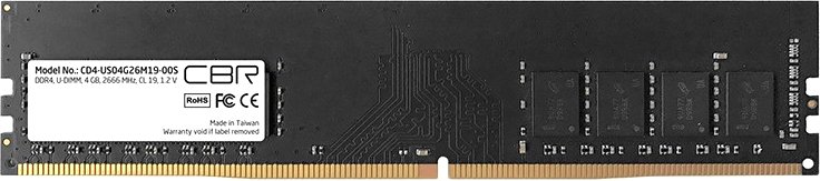 

Оперативная память CBR 4ГБ DDR4 2666 МГц CD4-US04G26M19-00S
