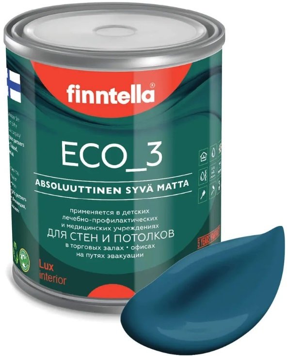 

Краска Finntella Eco 3 Wash and Clean Myrsky F-08-1-1-LG261 0.9 л (бирюзовый)