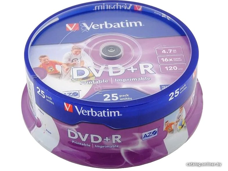 DVD+R диск Verbatim 4.7Gb 16x 43500 (25 шт.)