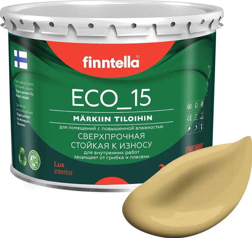 

Краска Finntella Eco 15 Syksy F-10-1-3-FL117 2.7 л (приглушенный желтый)