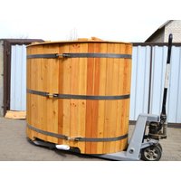 Купель ДимДом Купель овальная из сибирской лиственницы (1.3x1.8x0.8м)