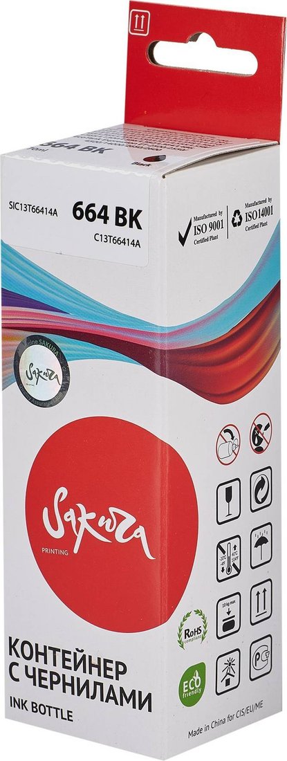 

Чернила Sakura Printing SIC13T66414A (аналог Epson 664 BK)
